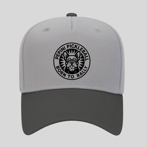 Gray cap with black Pickleball logo on a light gray background